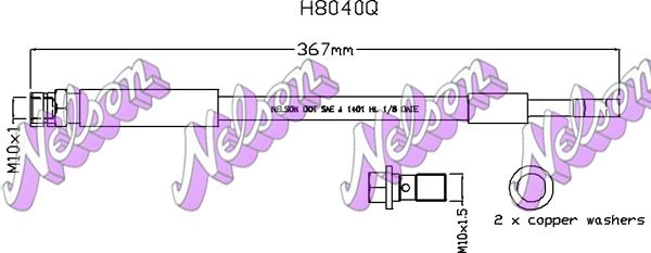 Тормозной шланг KAWE H8040Q SI 4L53 1424806484 изображение 0
