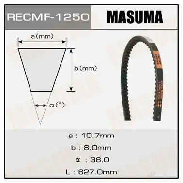 Ремень привода навесного оборудования, 10x627 мм, 10x627 мм MASUMA 1422890088 SS73L 4O 1250 изображение 0