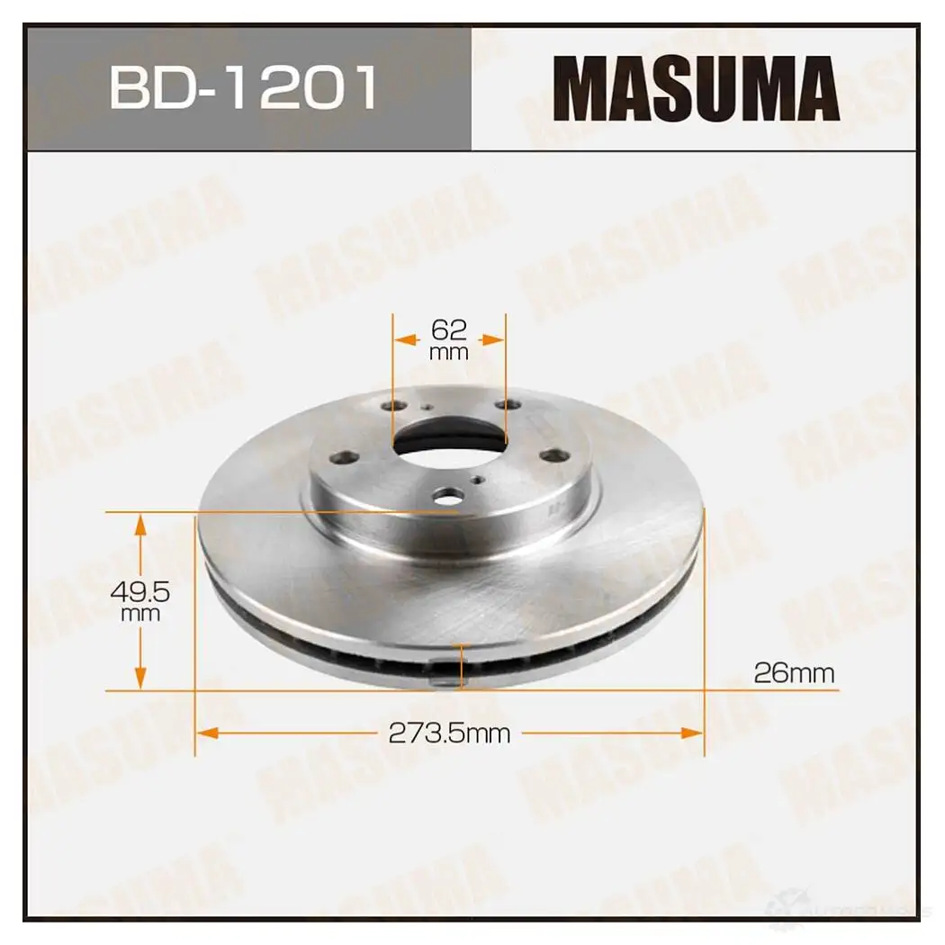 Диск тормозной MASUMA 1422879327 BD-1201 BE 5HBVP