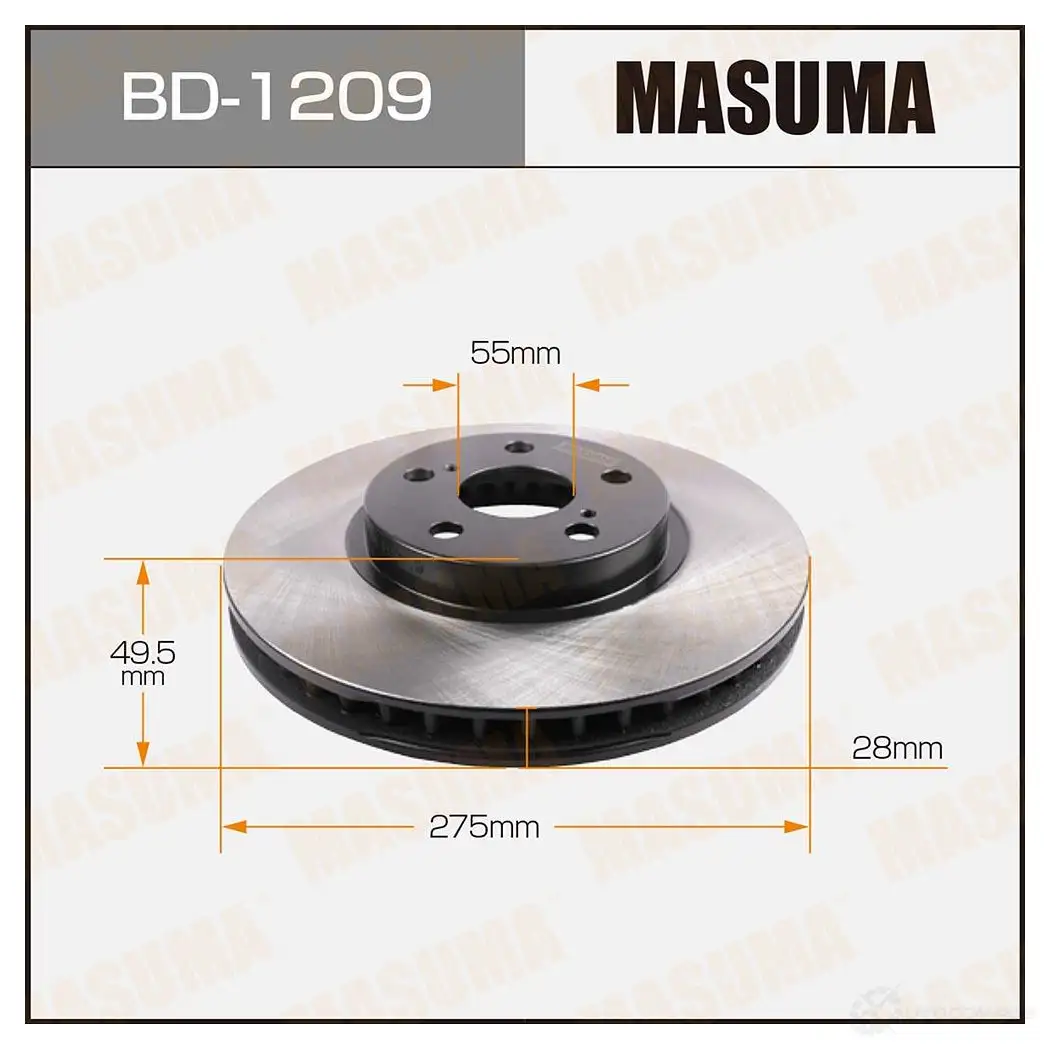 Диск тормозной MASUMA BD-1209 1420577635 UC VHD