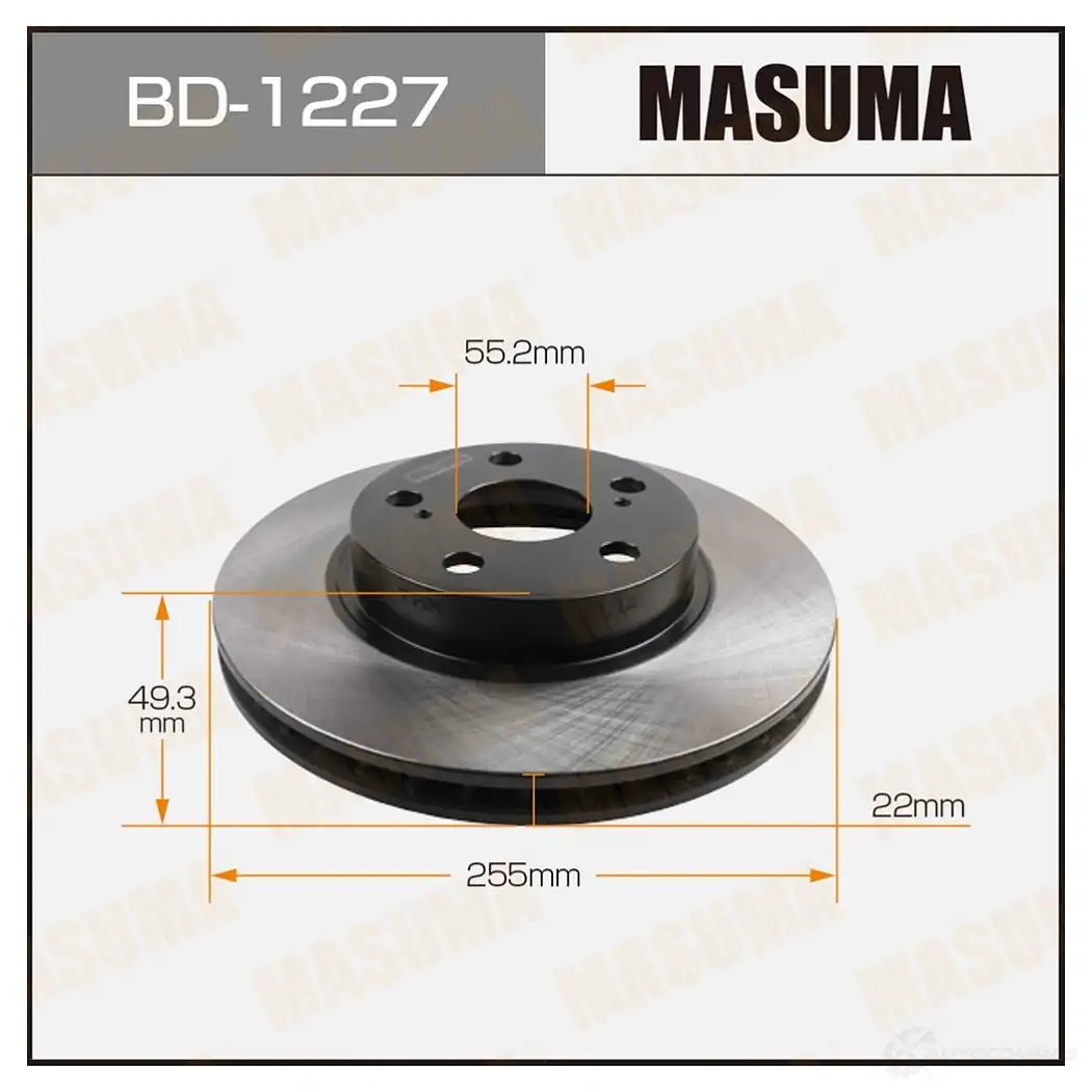 Диск тормозной MASUMA 1420577654 9W47 2 BD-1227