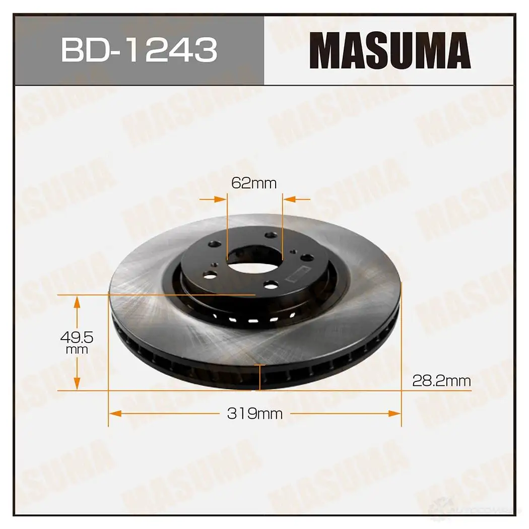 Диск тормозной MASUMA XBVZIN P BD-1243 1422879577