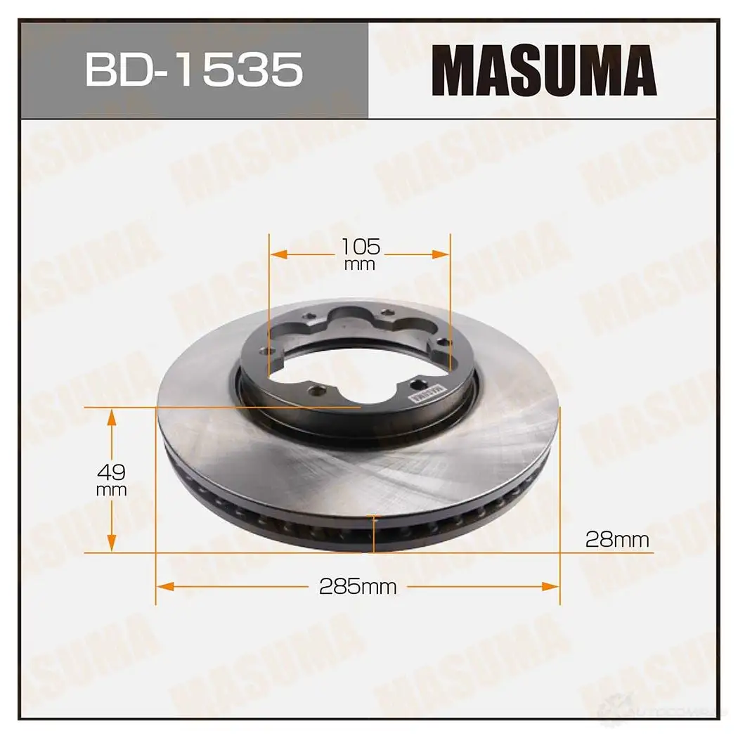 Диск тормозной MASUMA BD-1535 0PH URG 1422879568 изображение 0