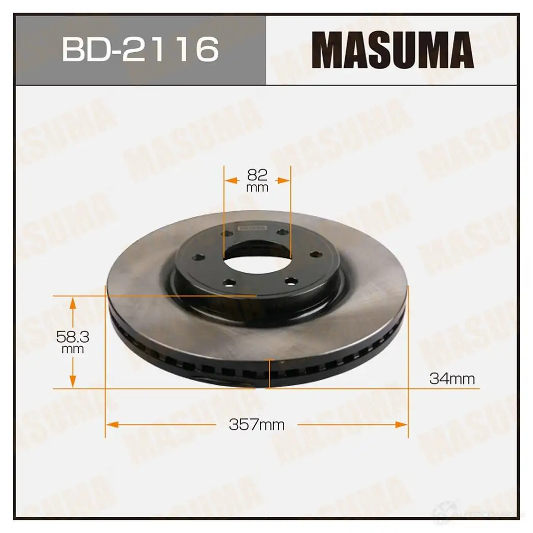 Диск тормозной MASUMA BD-2116 LJR MIYS 1439697194