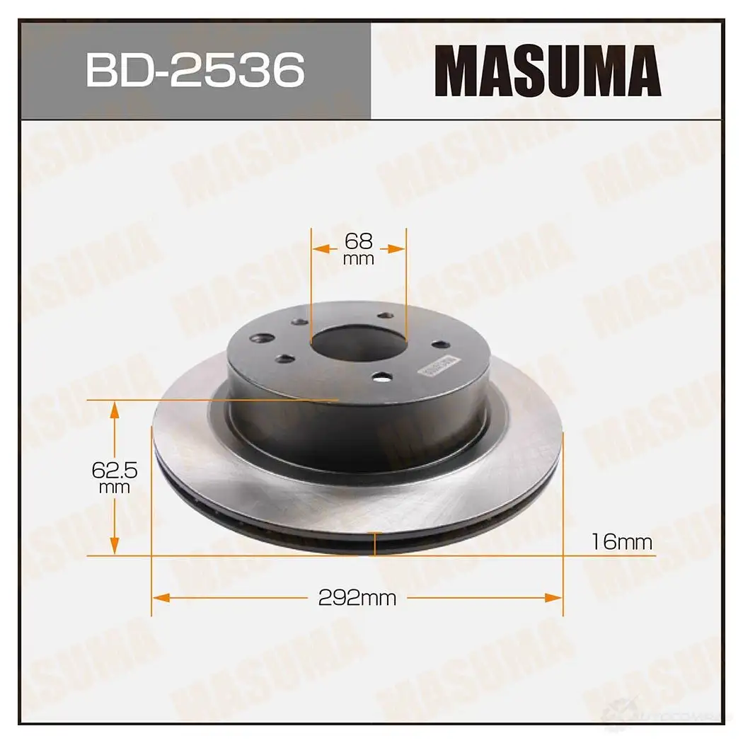 Диск тормозной MASUMA BD-2536 1422879526 HGAY 1E