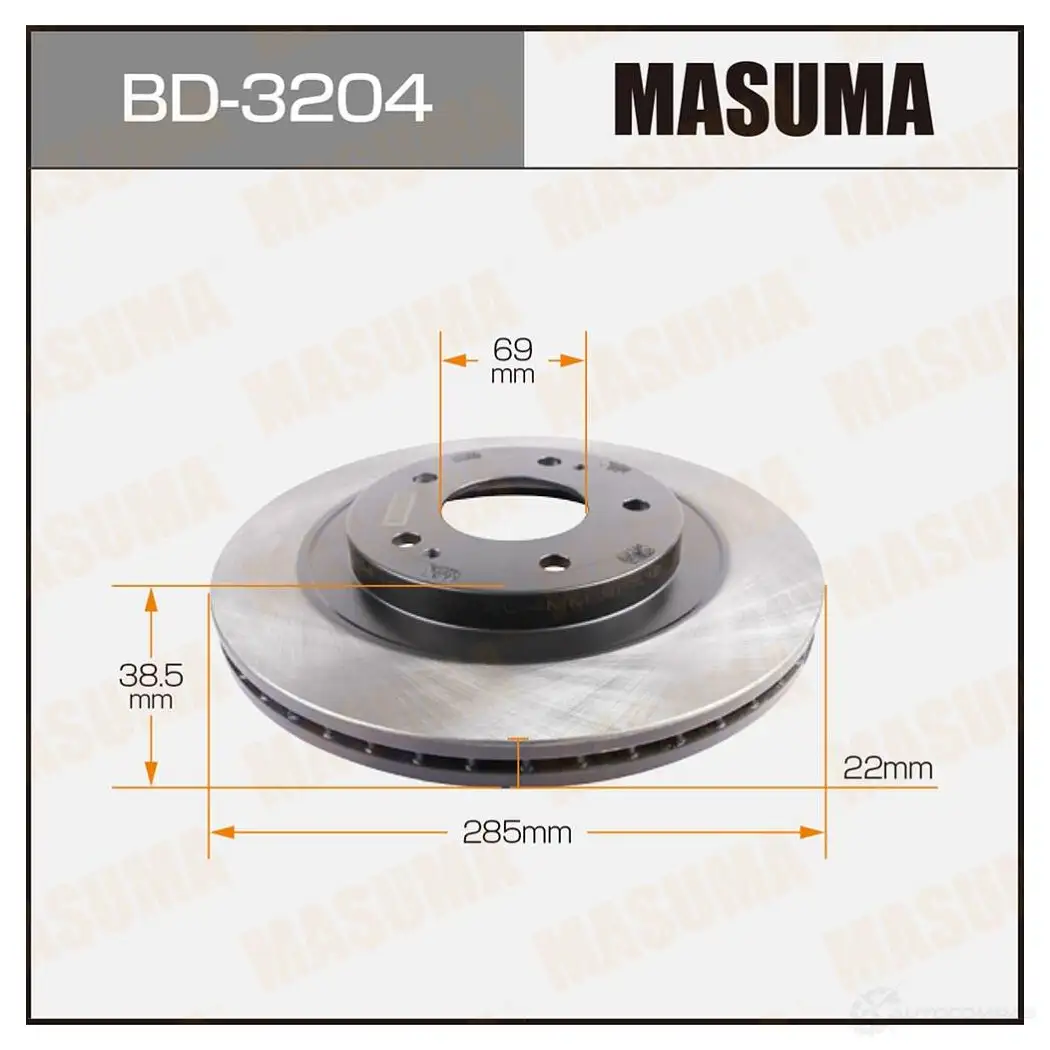 Диск тормозной MASUMA 1420577677 BD-3204 1V FRA