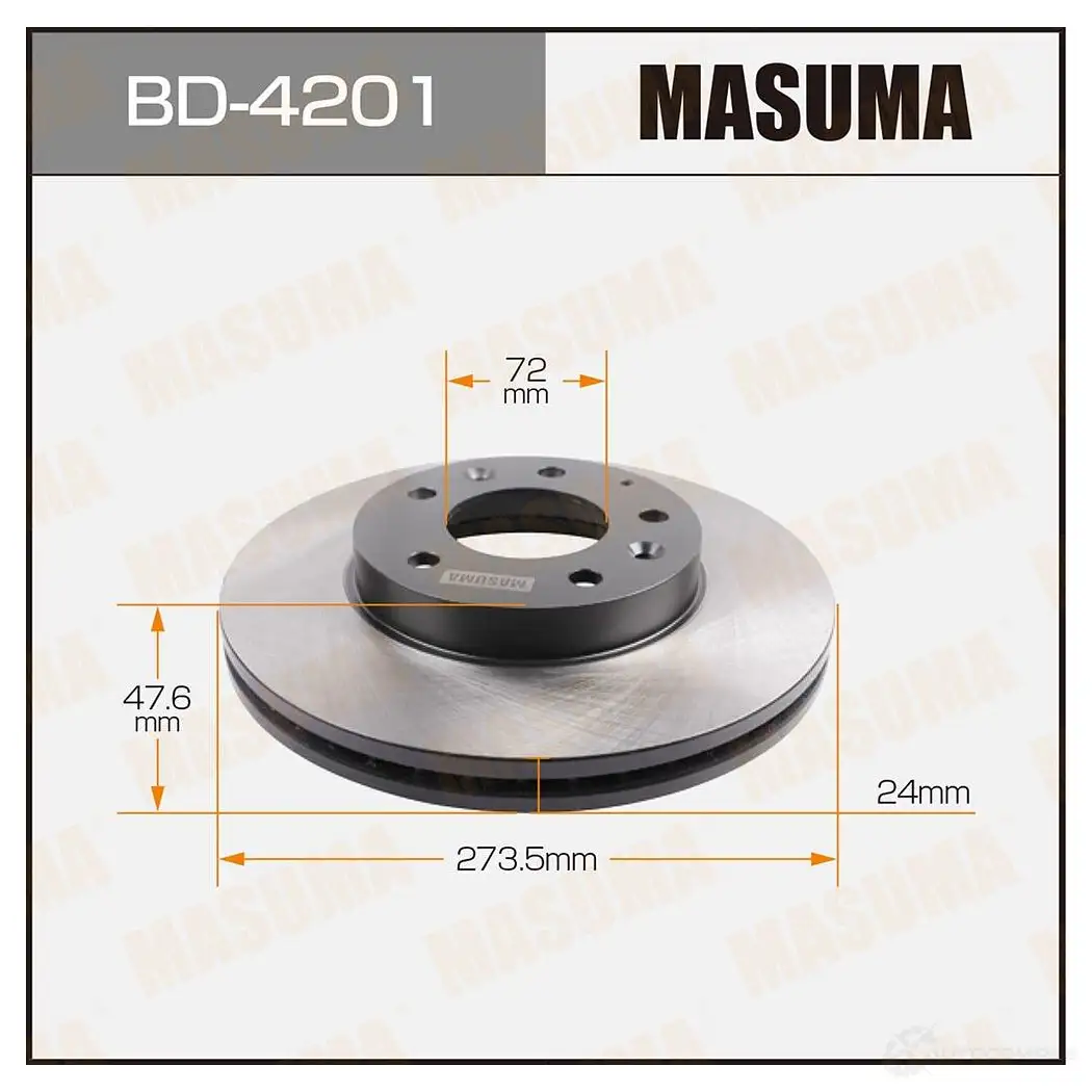 Диск тормозной MASUMA 1420577672 BD-4201 YT7XJ 43