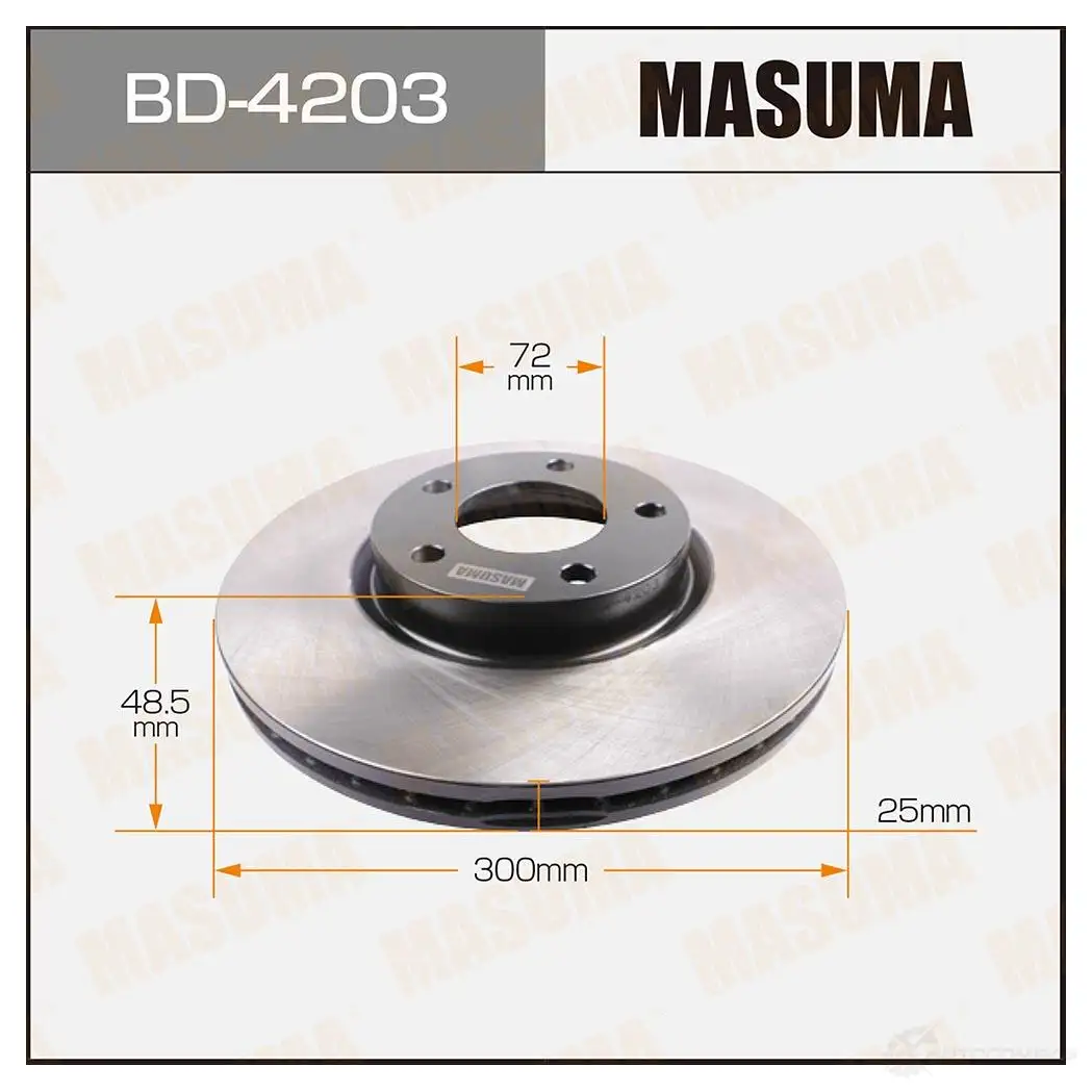 Диск тормозной MASUMA 1420577670 BD-4203 ZILT GR