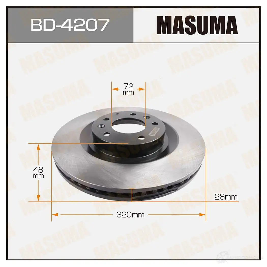 Диск тормозной MASUMA 1422879543 BD-4207 3B 45KN1 изображение 0