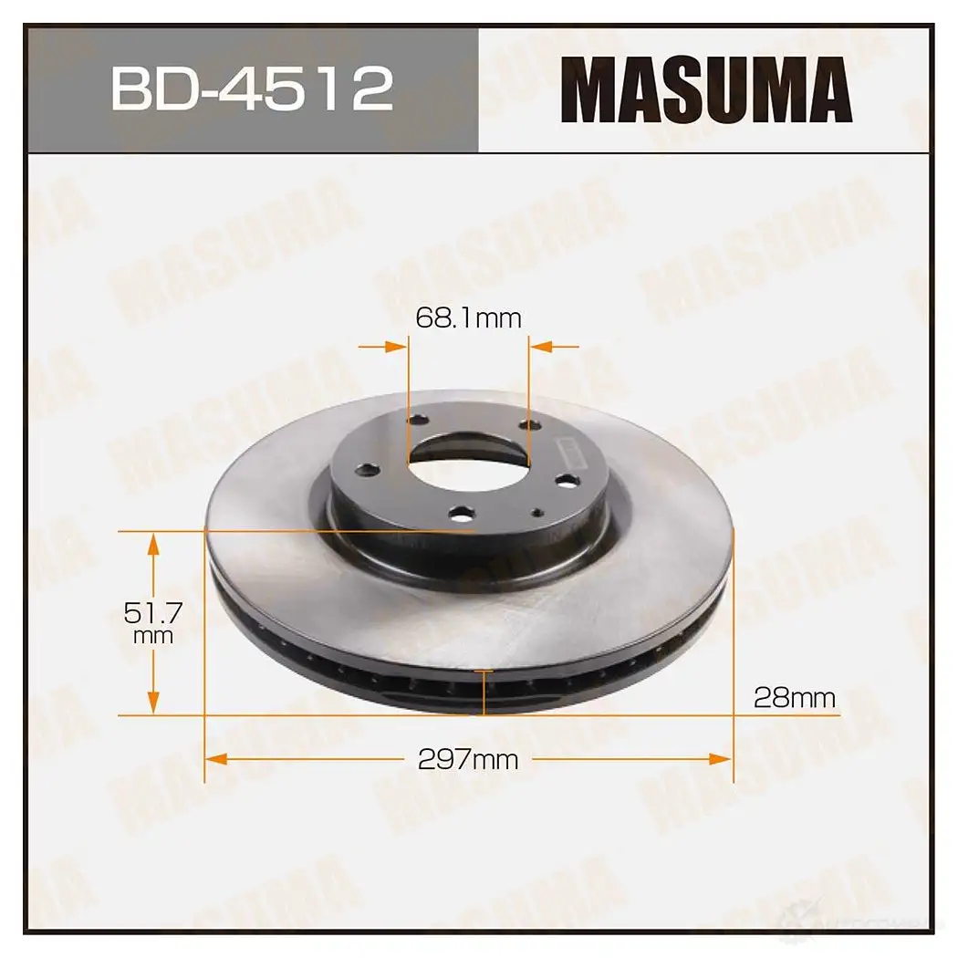 Диск тормозной MASUMA 1420577109 F SLATQ BD-4512 изображение 0