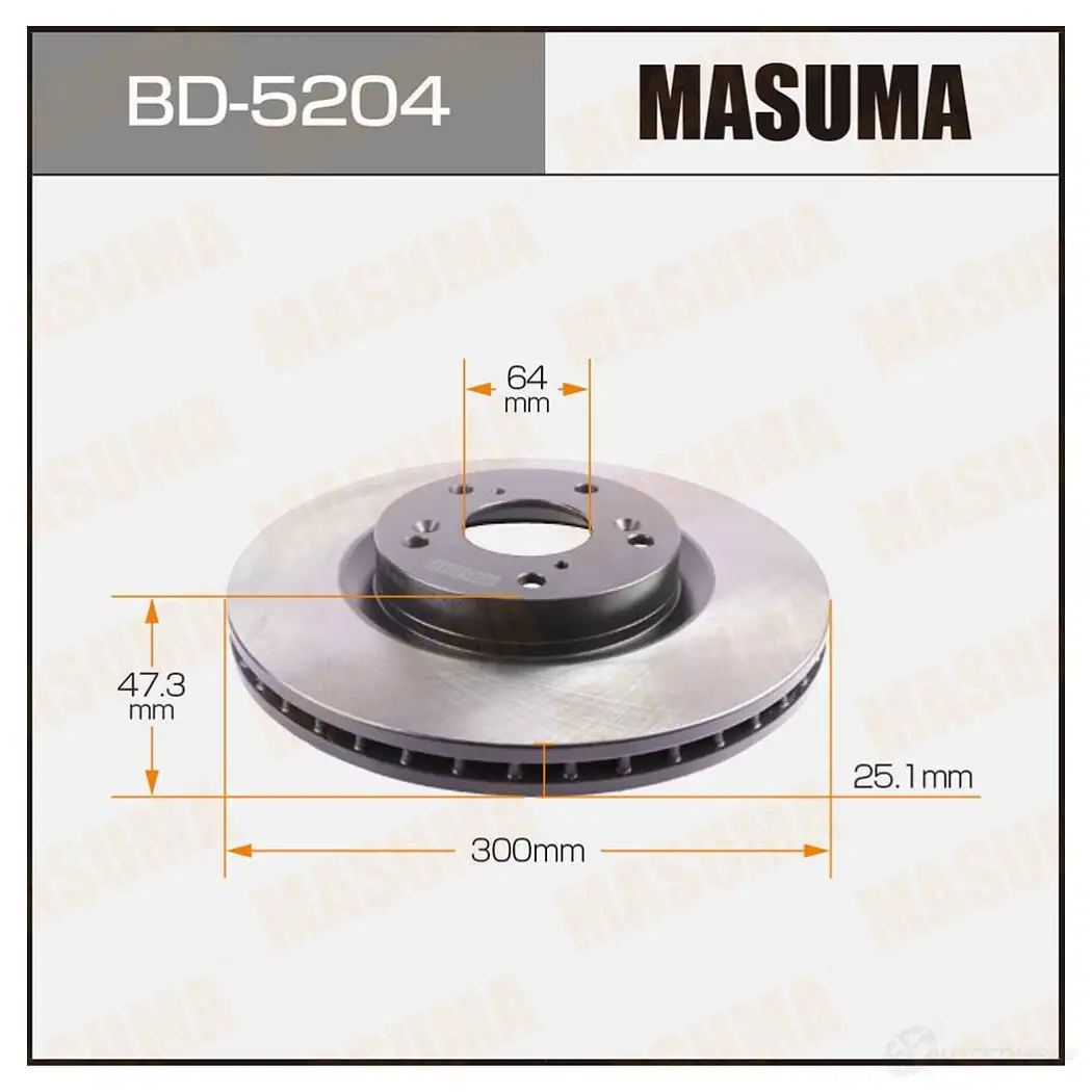 Диск тормозной MASUMA BD-5204 1422879539 QL 41X