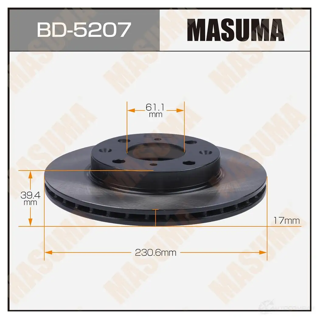 Диск тормозной MASUMA 1422879493 L 5AUX BD-5207 изображение 0