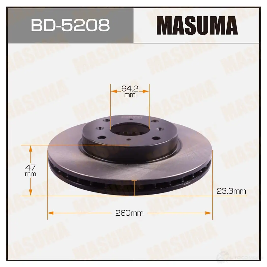 Диск тормозной MASUMA U1Q KG5 1439697198 BD-5208