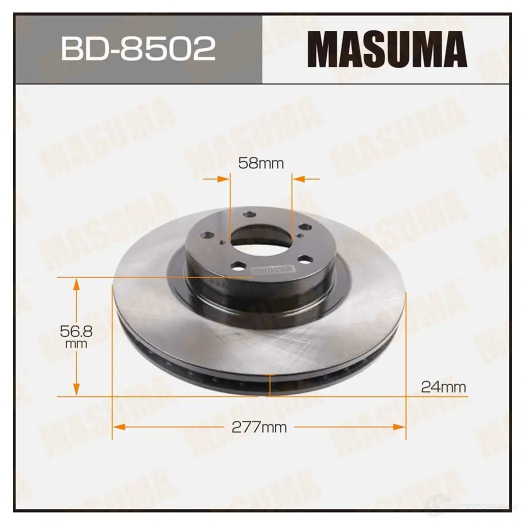 Диск тормозной MASUMA BD-8502 VK W5C 1422879489 изображение 0