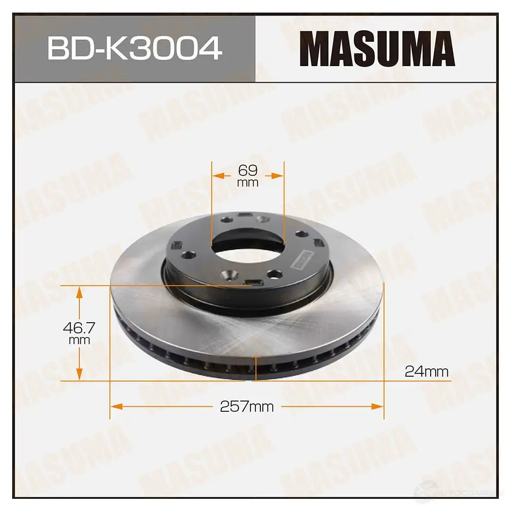 Диск тормозной MASUMA ADZ NC BD-K3004 1422879488