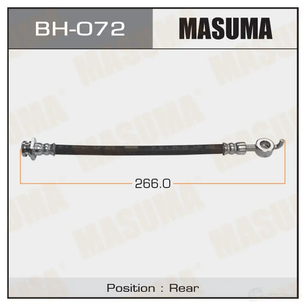 Шланг тормозной MASUMA 7JC5J 8I 1422880471 BH-072 изображение 0