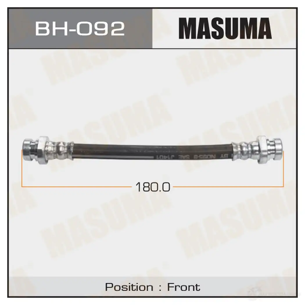 Шланг тормозной MASUMA BH-092 X0D 9K 1422880328