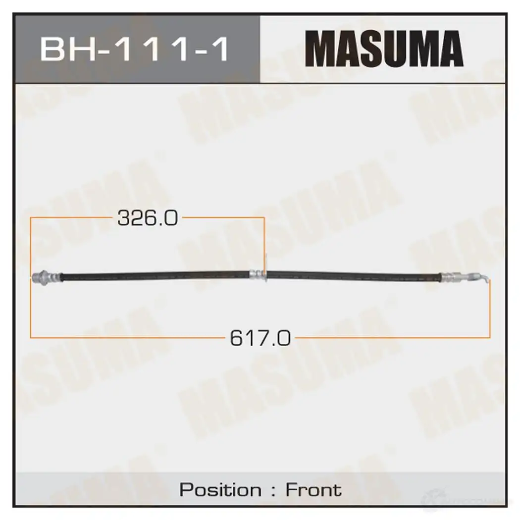 Шланг тормозной MASUMA 1422879256 BH-111-1 QW4L 5 изображение 0
