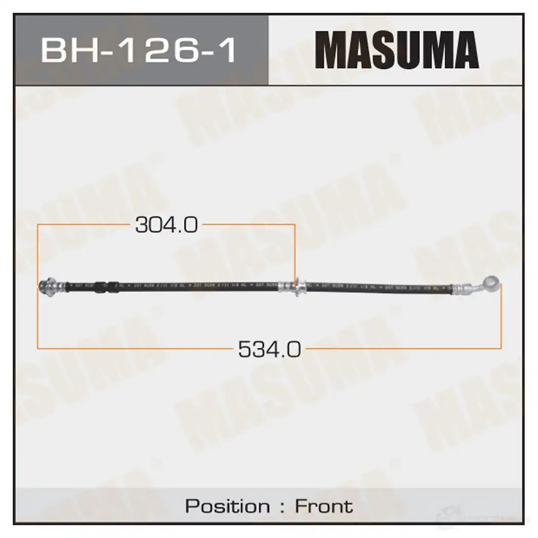 Шланг тормозной MASUMA 1422880496 4R LTQ2V BH-126-1 изображение 0
