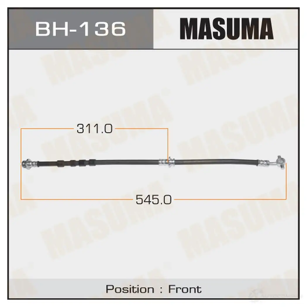 Шланг тормозной MASUMA BH-136 1422880489 F5U 9NFU изображение 0