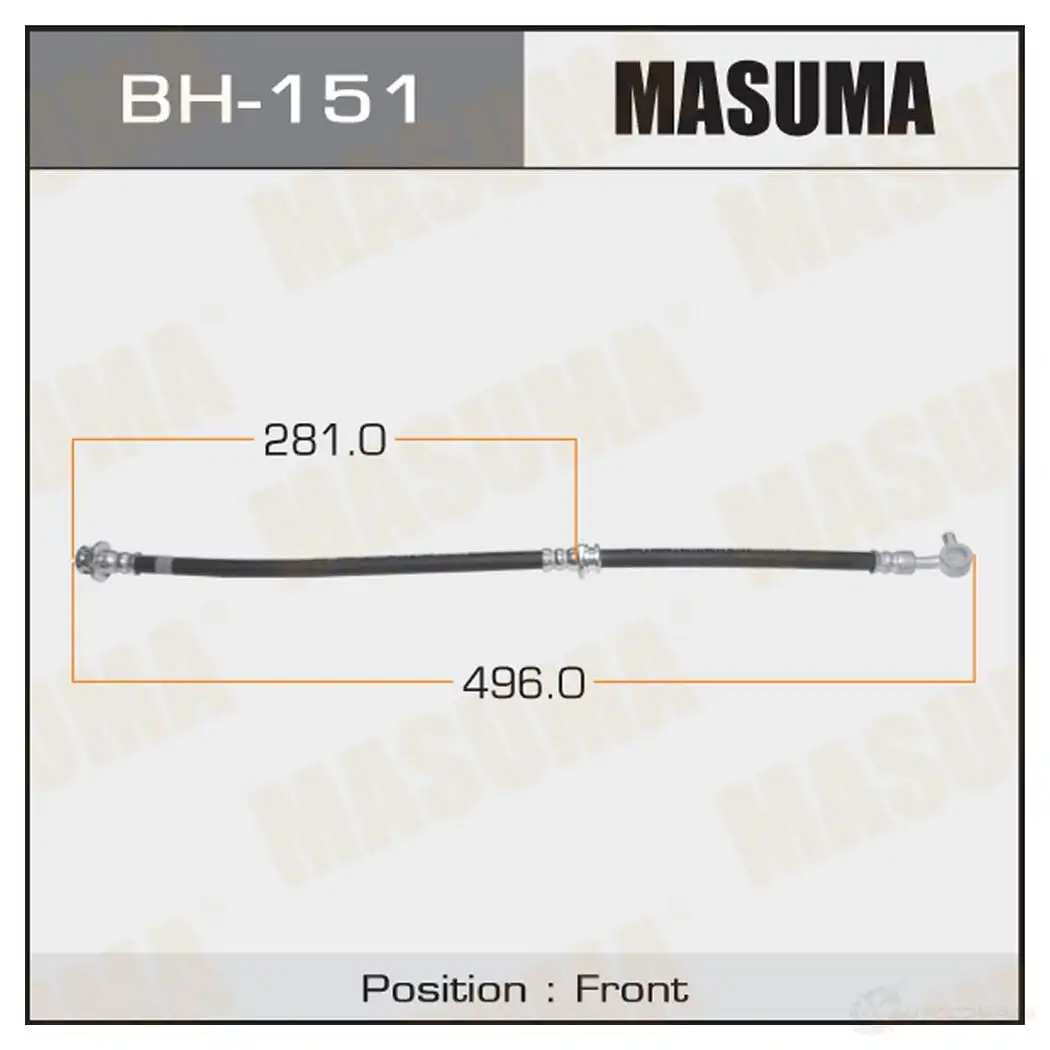 Шланг тормозной MASUMA 1422880371 BH-151 N MLJGYD изображение 0