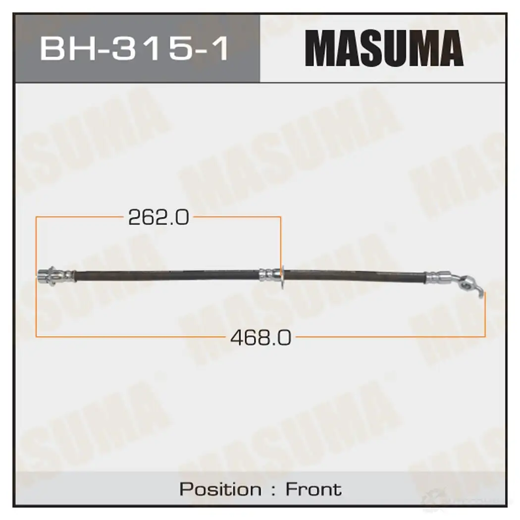 Шланг тормозной MASUMA 1422880150 BH-315-1 O68C5T Z изображение 0