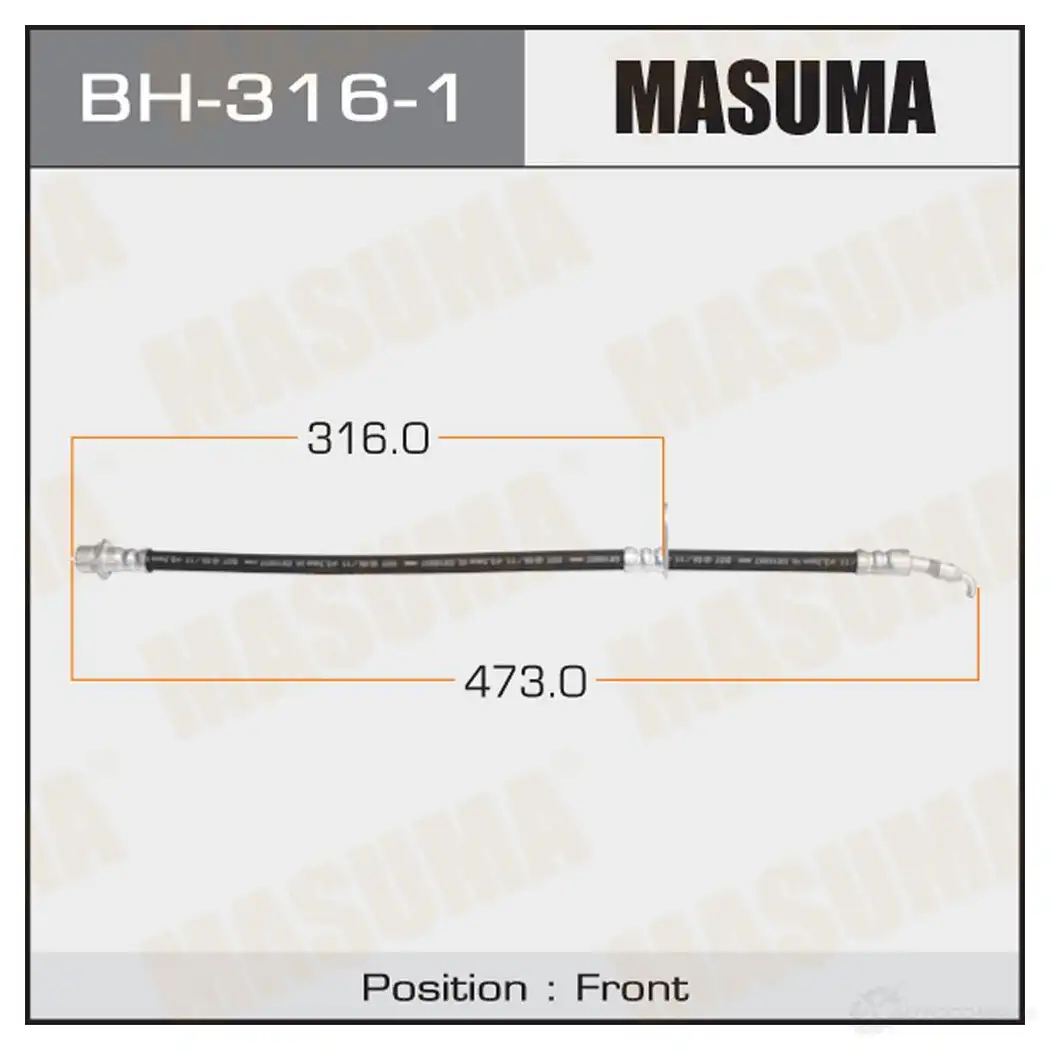 Шланг тормозной MASUMA BH-316-1 VOU WRA6 1422880148