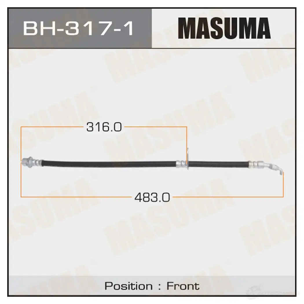 Шланг тормозной MASUMA 29PEB Q BH-317-1 1422880146 изображение 0