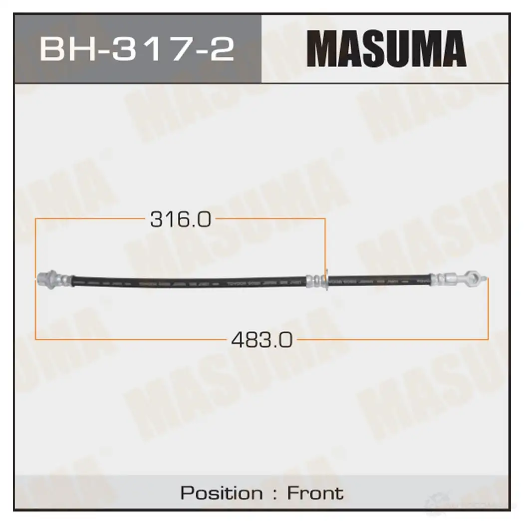 Шланг тормозной MASUMA BH-317-2 1422880145 Z4DAN 1 изображение 0