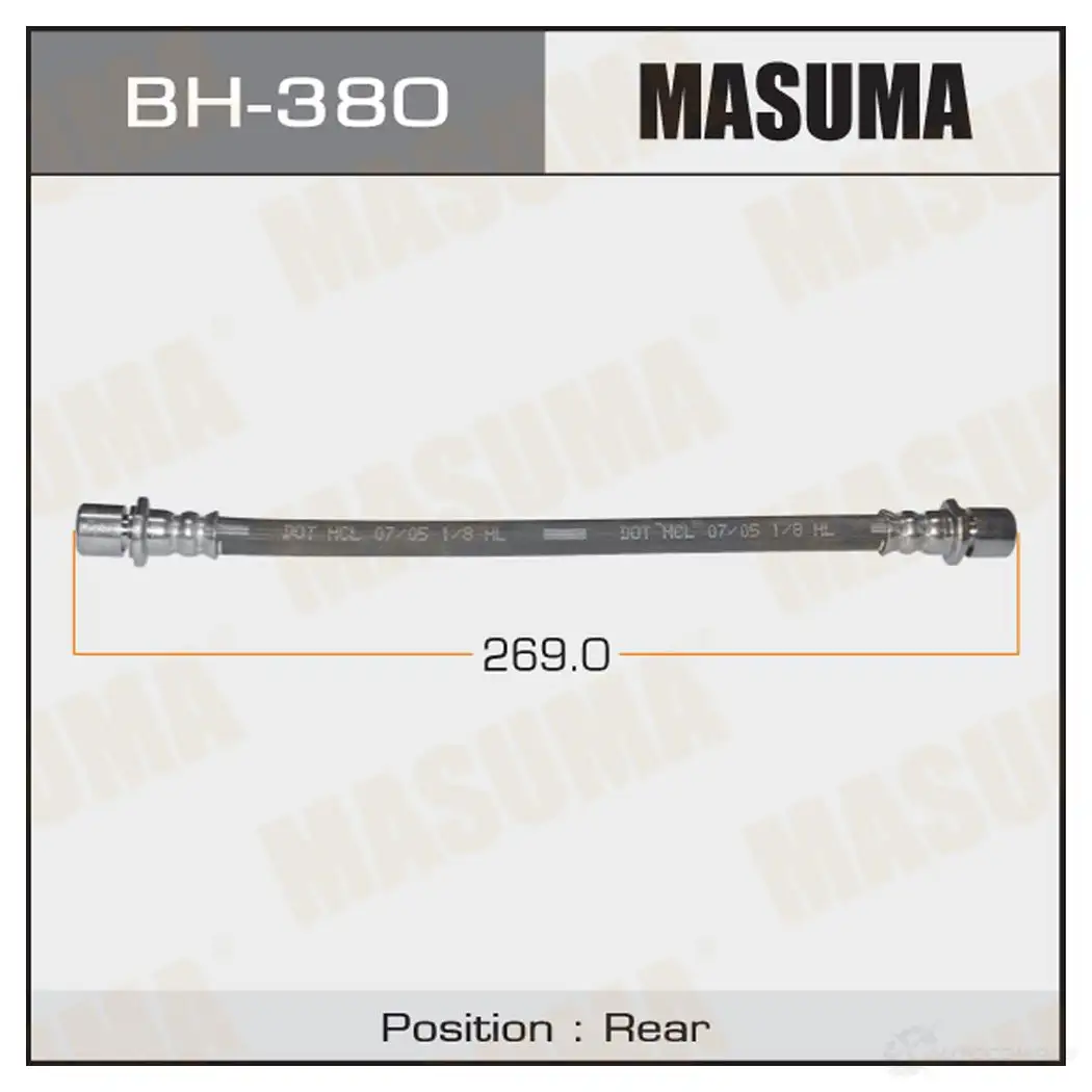 Шланг тормозной MASUMA 1422880169 BH-380 OEGC 2UV изображение 0