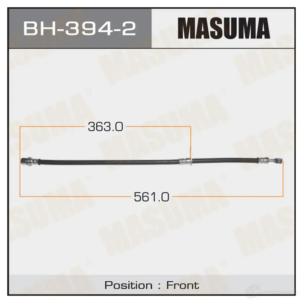 Шланг тормозной MASUMA 1422880188 8 UYRON BH-394-2 изображение 0