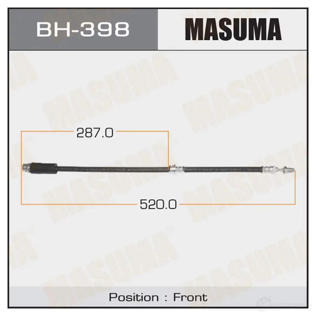 Шланг тормозной MASUMA 1422880539 K DWPL3 BH-398 изображение 0