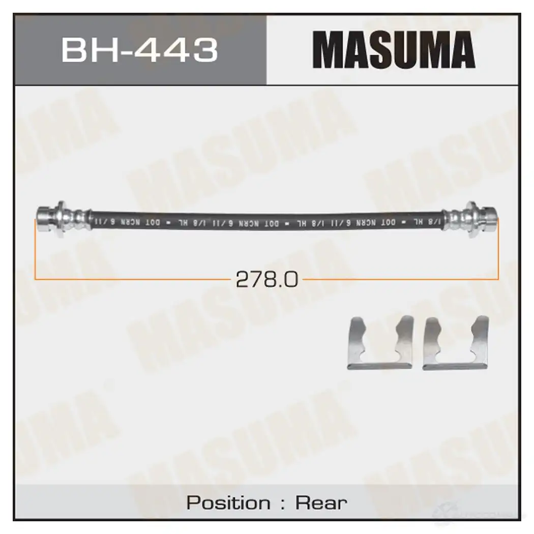 Шланг тормозной MASUMA 19 6ZF9 BH-443 1422880091 изображение 0