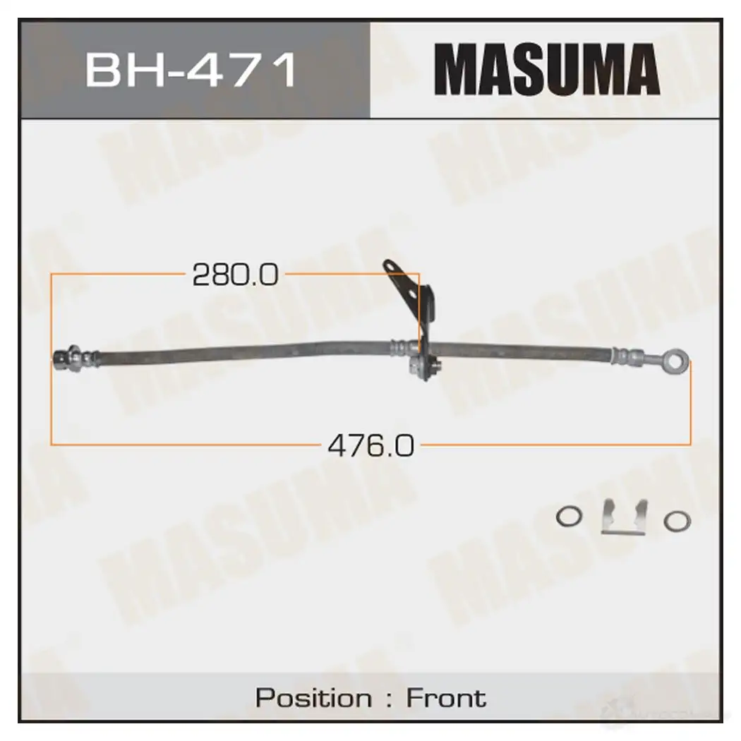 Шланг тормозной MASUMA RQOUJF V 1422880032 BH-471 изображение 0