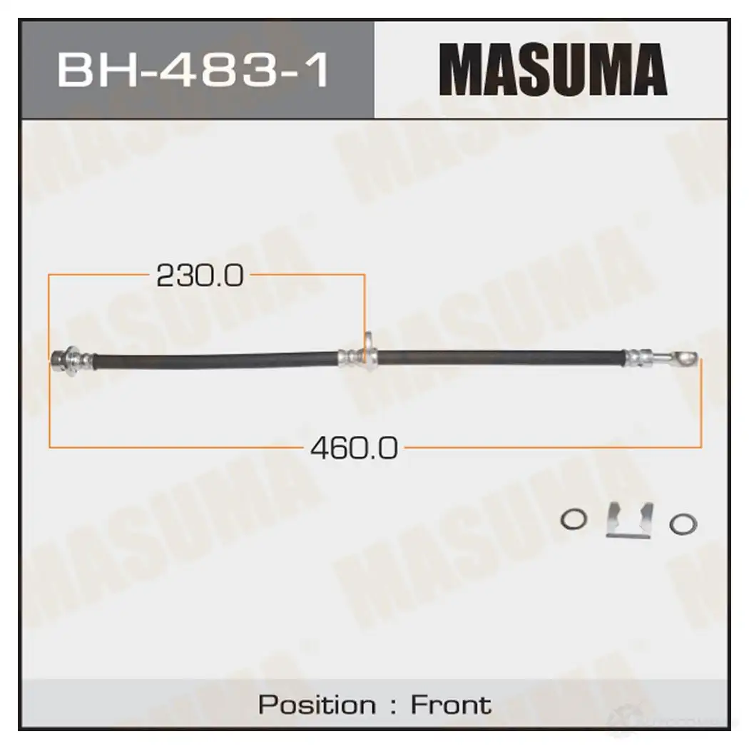 Шланг тормозной MASUMA 1422880556 BH-483-1 WB3 9K1 изображение 0
