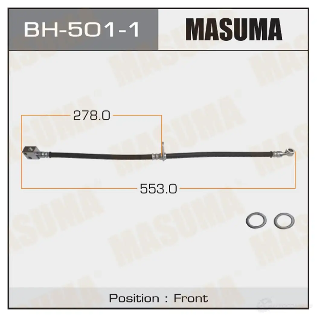 Шланг тормозной MASUMA ZFXY HEZ 1422880047 BH-501-1 изображение 0