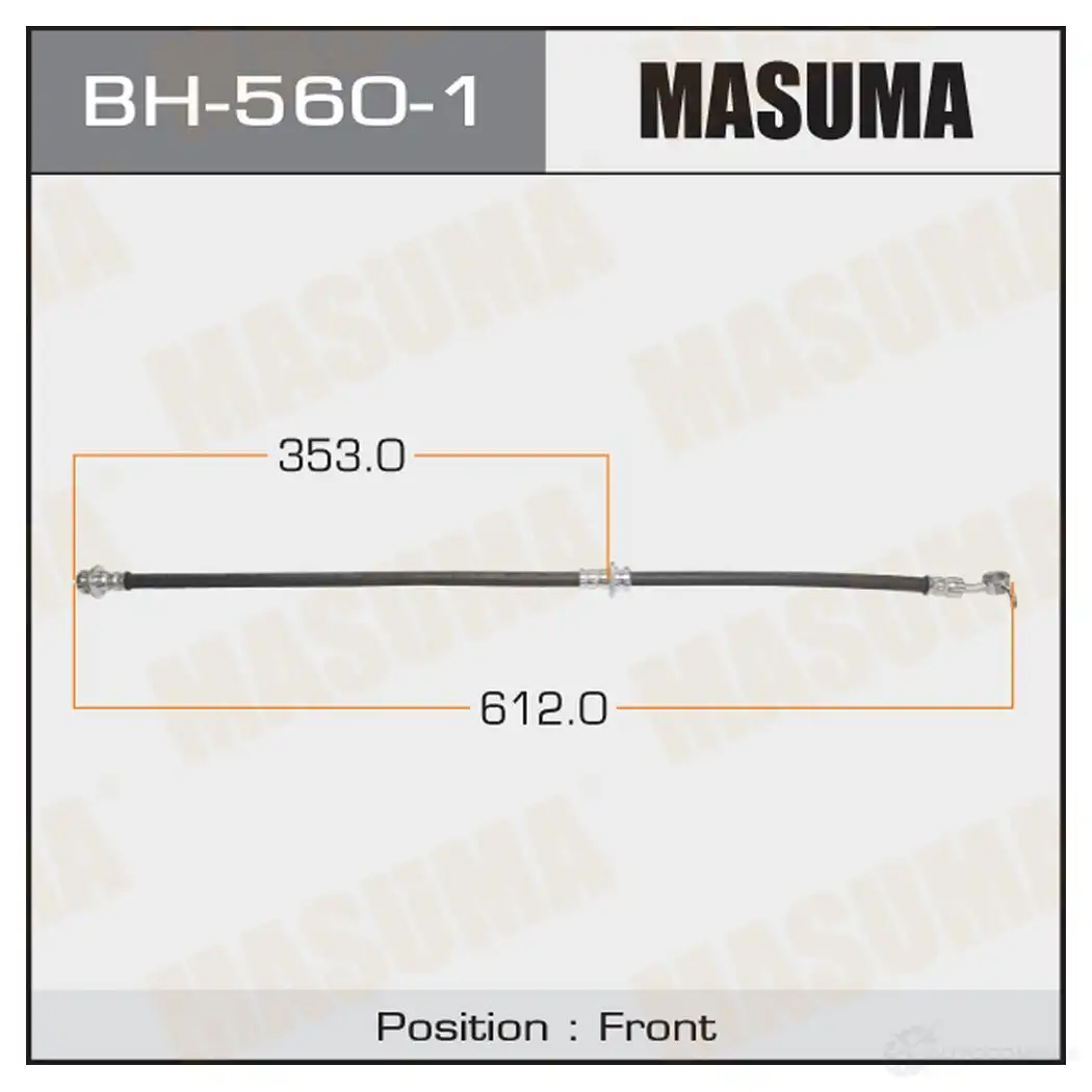 Шланг тормозной MASUMA 1422879983 BH-560-1 NVP EIM изображение 0