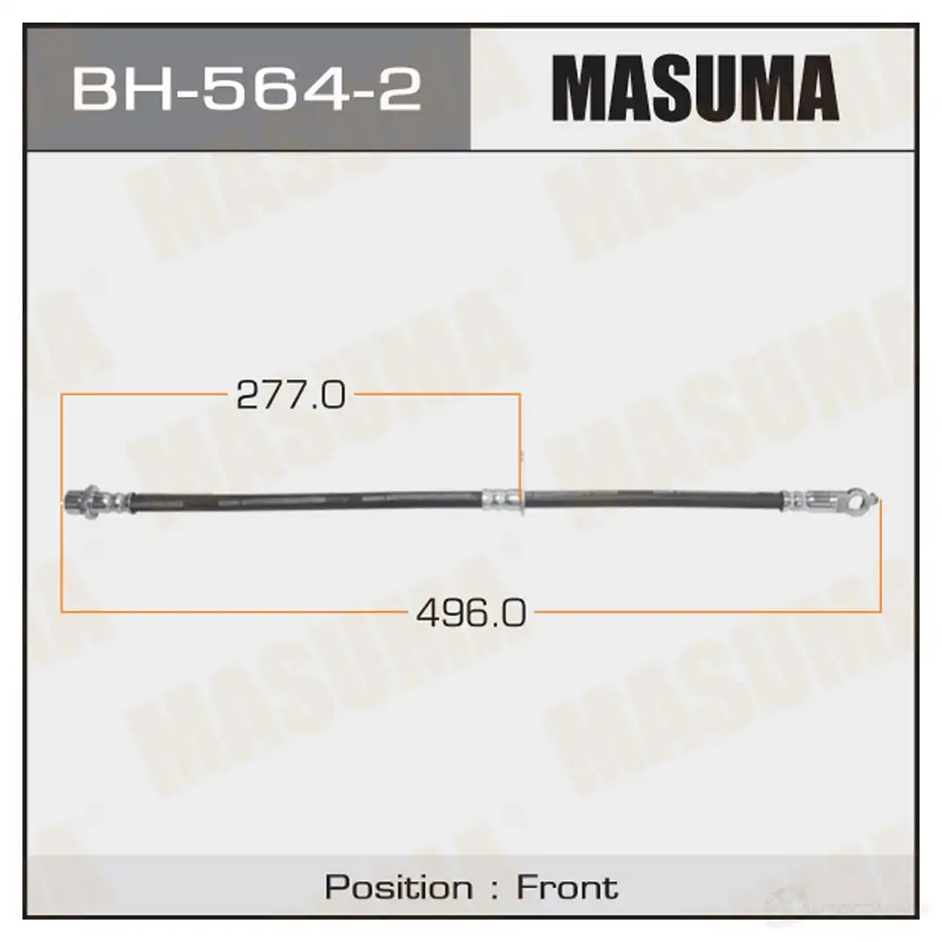 Шланг тормозной MASUMA R TB4JY BH-564-2 1422880431 изображение 0