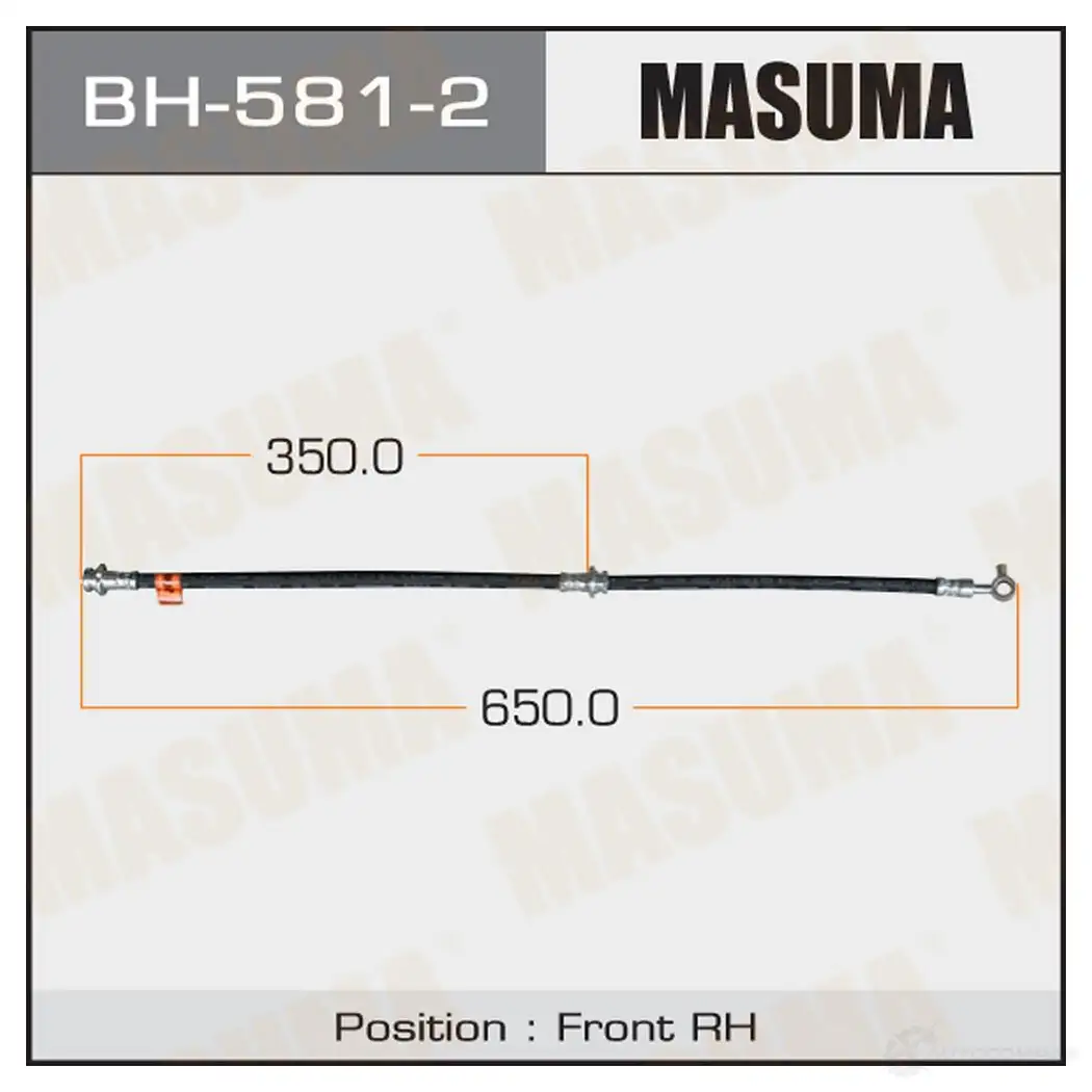Шланг тормозной MASUMA 1422879962 O ZO46 BH-581-2 изображение 0