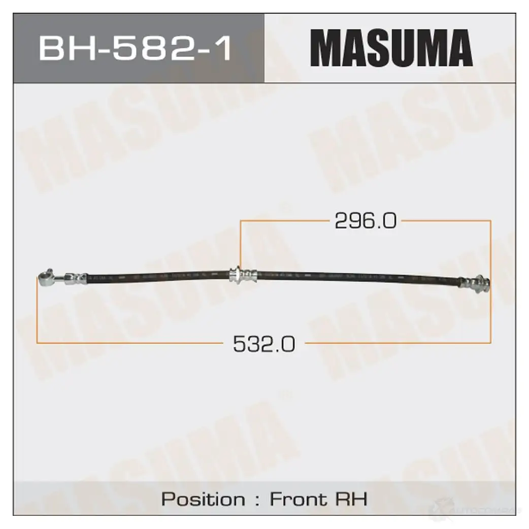 Шланг тормозной MASUMA BH-582-1 72U VZR 1422879961 изображение 0