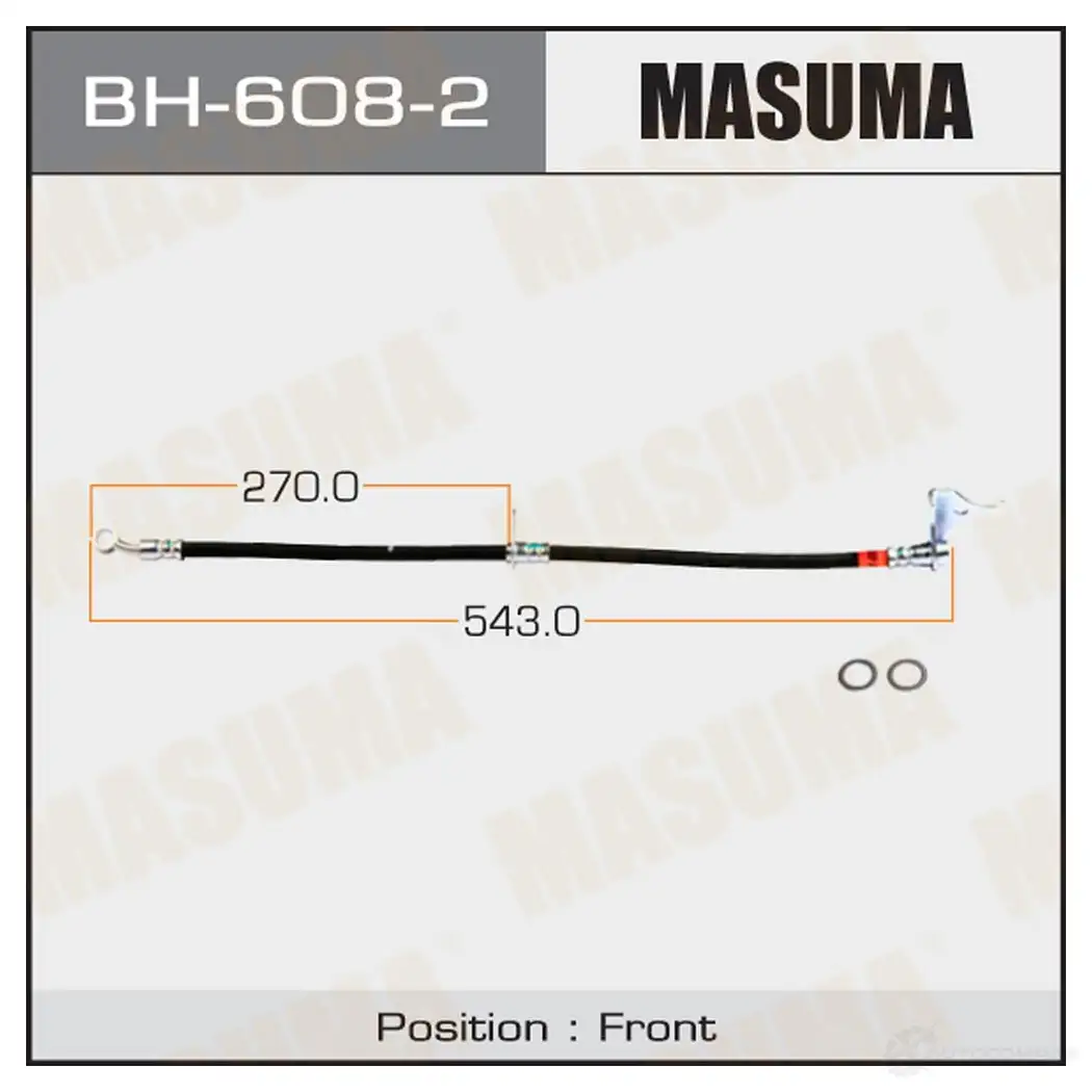 Шланг тормозной MASUMA 1422880442 WW6 276Q BH-608-2 изображение 0