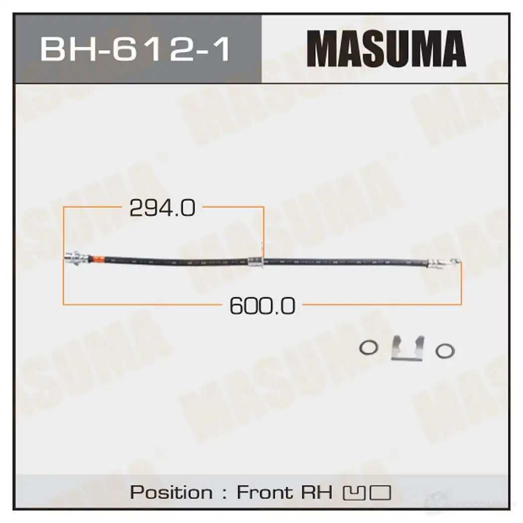Шланг тормозной MASUMA 1422879800 BH-612-1 RI3Y MKG изображение 0