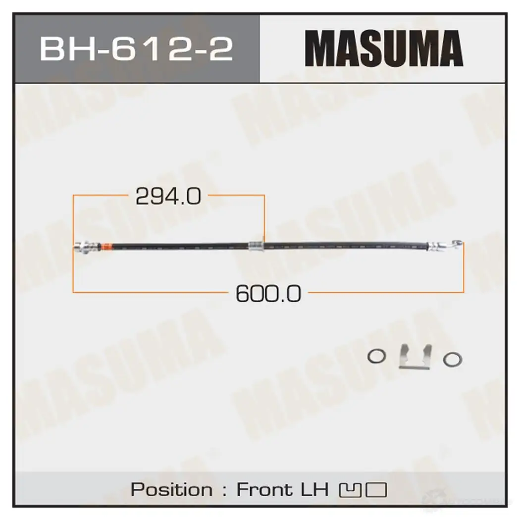 Шланг тормозной MASUMA 1422879284 BH-612-2 KO CRU1 изображение 0