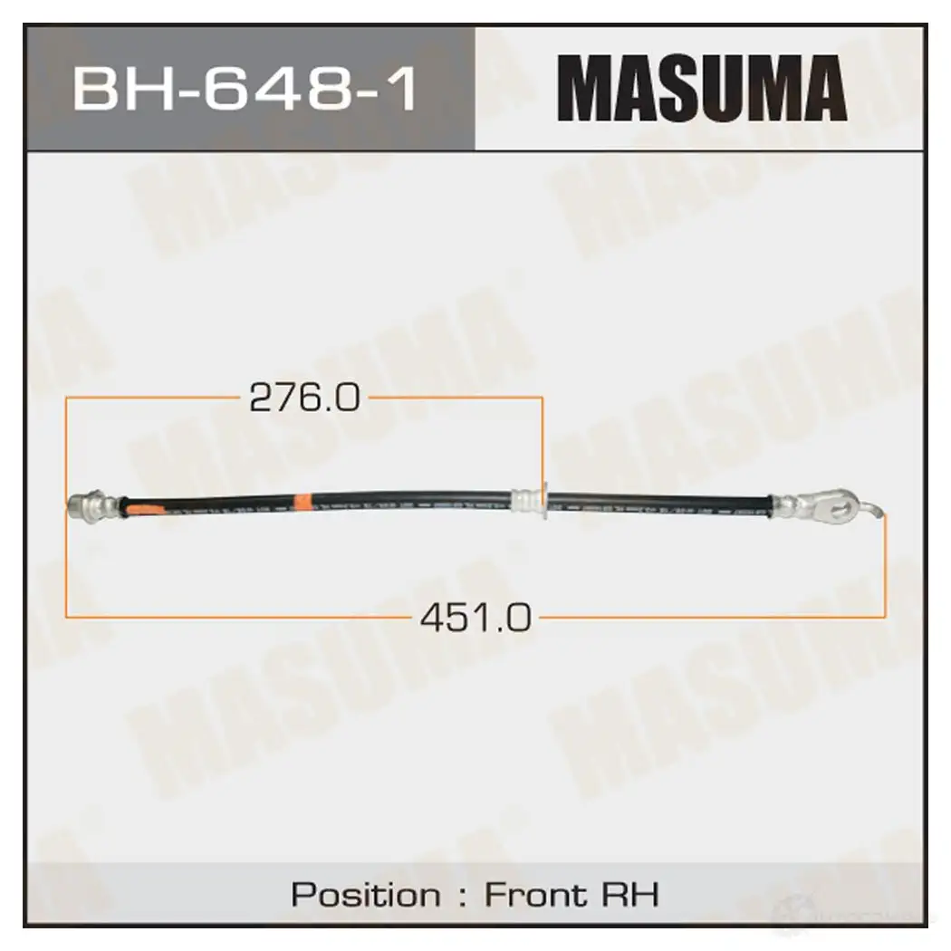 Шланг тормозной MASUMA BH-648-1 Y 6SNL 1422879848 изображение 0