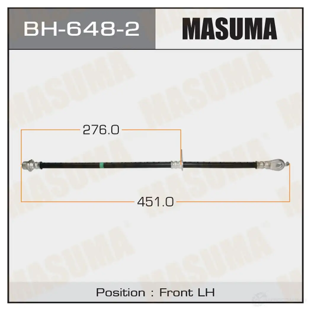 Шланг тормозной MASUMA 9B A72 BH-648-2 1422879847 изображение 0