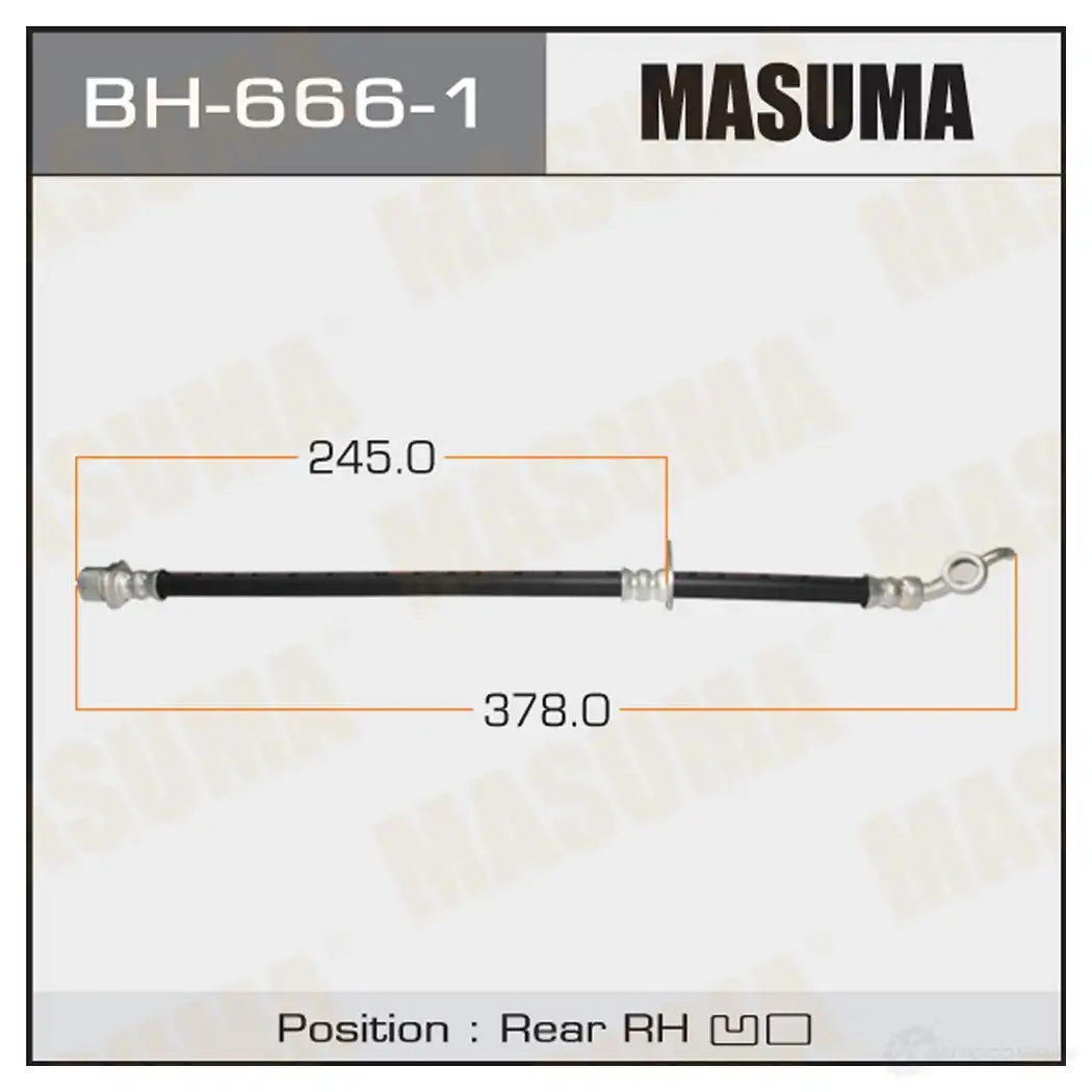 Шланг тормозной MASUMA BH-666-1 1422879943 J2 704Y изображение 0