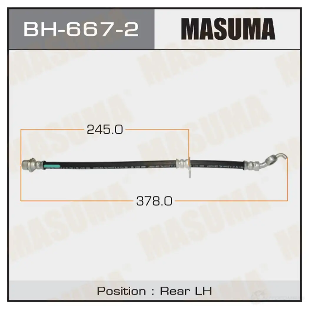 Шланг тормозной MASUMA BH-667-2 4W S037L 1422879940 изображение 0
