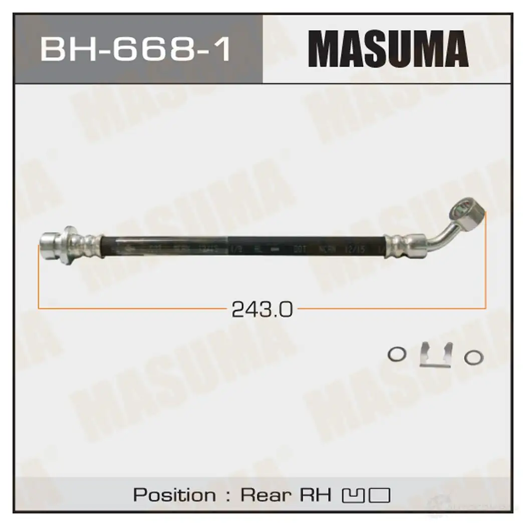 Шланг тормозной MASUMA 1422879939 BH-668-1 WG I934Q изображение 0