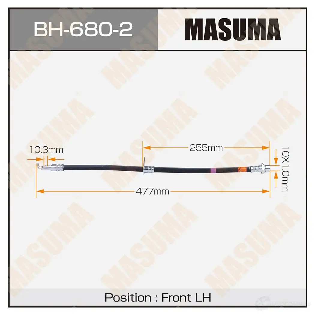 Шланг тормозной MASUMA BH-680-2 XE7 NU 1439697210 изображение 0