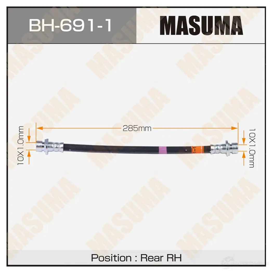 Шланг тормозной MASUMA BH-691-1 1439697217 OI CLOV изображение 0